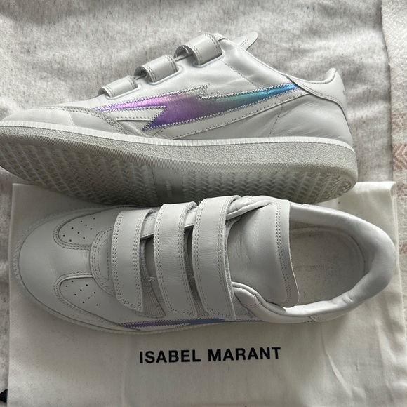 Isabel Marant White Leather Sneakers - Picture 1 of 9